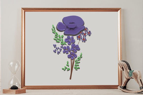 A Drawing of a Purple Flower with Green: Embroidery Review