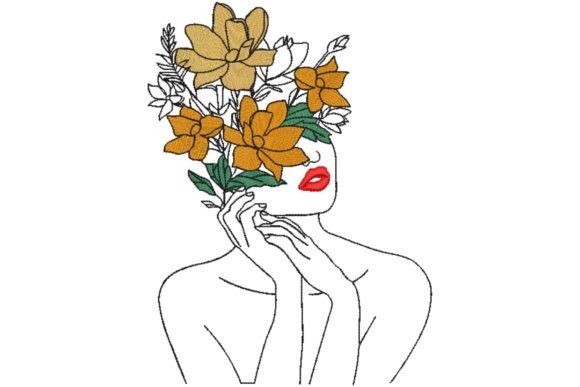 Review: Face Young Beautiful Woman with Floral Design