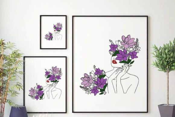 Reviewing Face Young Beautiful Woman with Floral 4