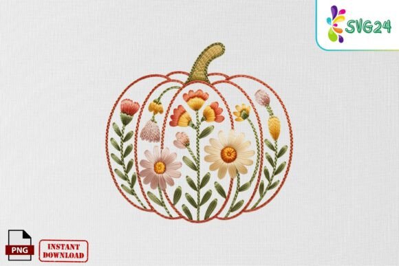 Reviewing Floral Autumn Pumpkin Patch Embroidery P