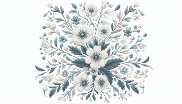 Reviewing White Floral Embroidery Pattern for Holiday Sales